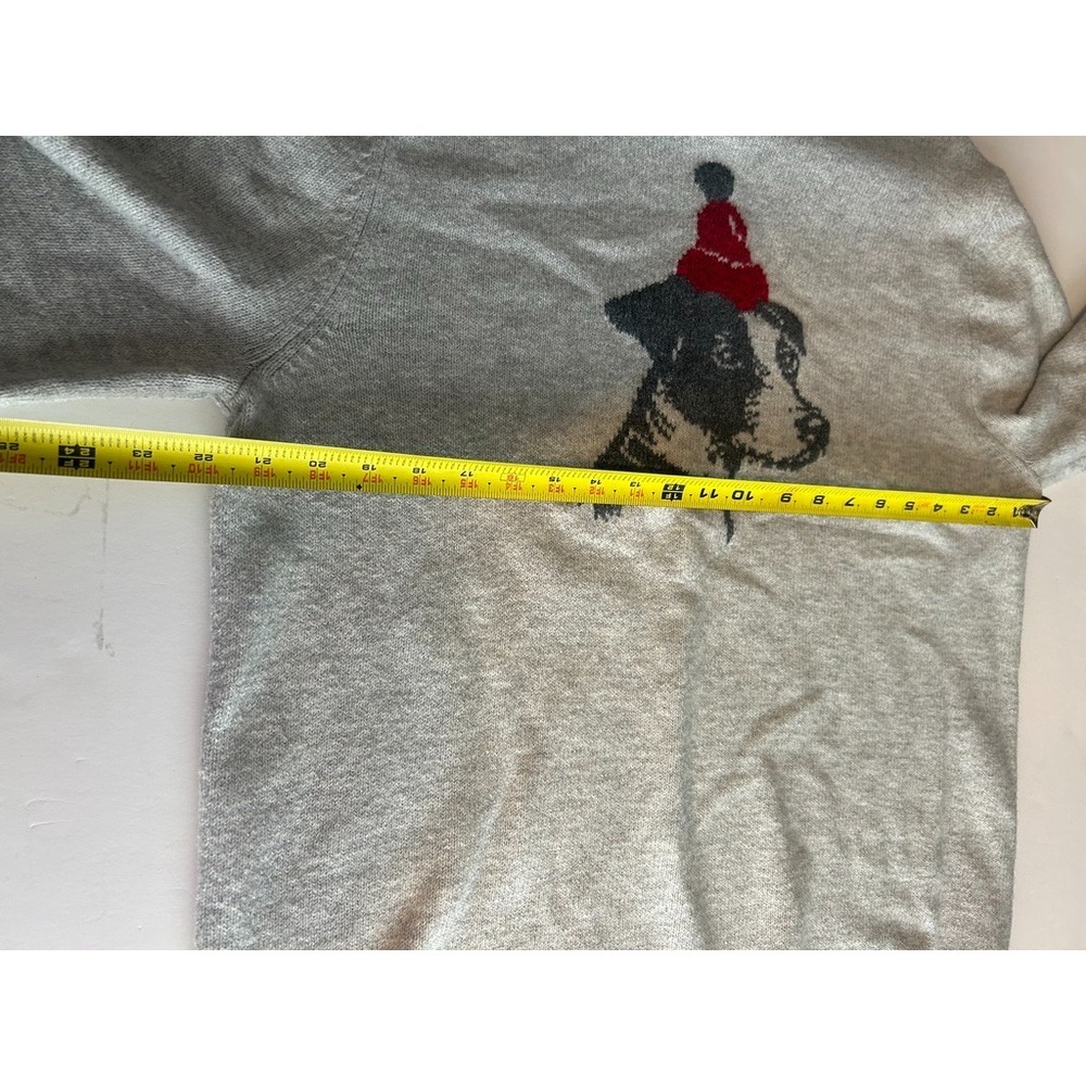 Goodfellow & Co Mens L Gray Crewneck Sweater Dog Santa Hat Christmas Normcore - Picture 3 of 8